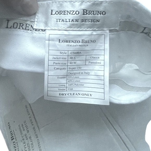 Lorenzo Bruno Italian Made White Linen Dress Pants 40 NWT - Picture 7 of 7